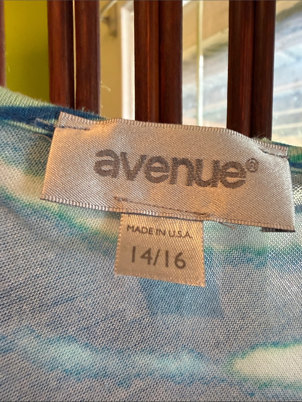 Avenue Blue and Green Watercolor-Stripe Cap Sleeve Midi Dress - Picture 3 of 3